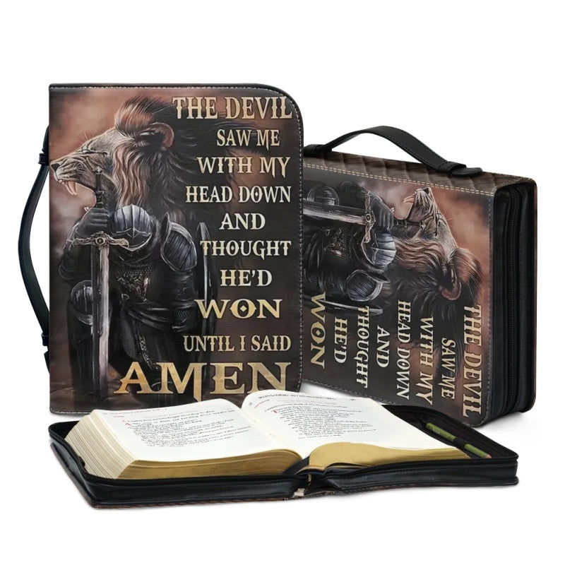 Christianartbag Bible Cover, Jesus Is My GOD Bible Cover, Personalized Bible Cover, Christ Cross Lion Bible Cover, Christian Gifts, CAB12081123. - Christian Art Bag