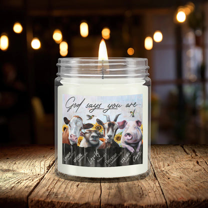 Christianartbag Candles, God Says You Are Cow And Pig, Christian Candles, Bible Verse Candles, Natural Candle, Soy Wax Candle 9oz, Christmas Gift. - Christian Art Bag