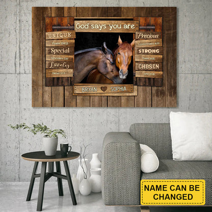 Personalized Affirmation Horse Canvas Print - CHRISTIANARTBAG | Customized Biblical Verses & Equestrian Wall Art