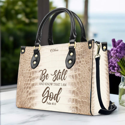 Personalized Christian Leather Handbag & Long Wallet Set – Custom Bible Verse Gift for Women