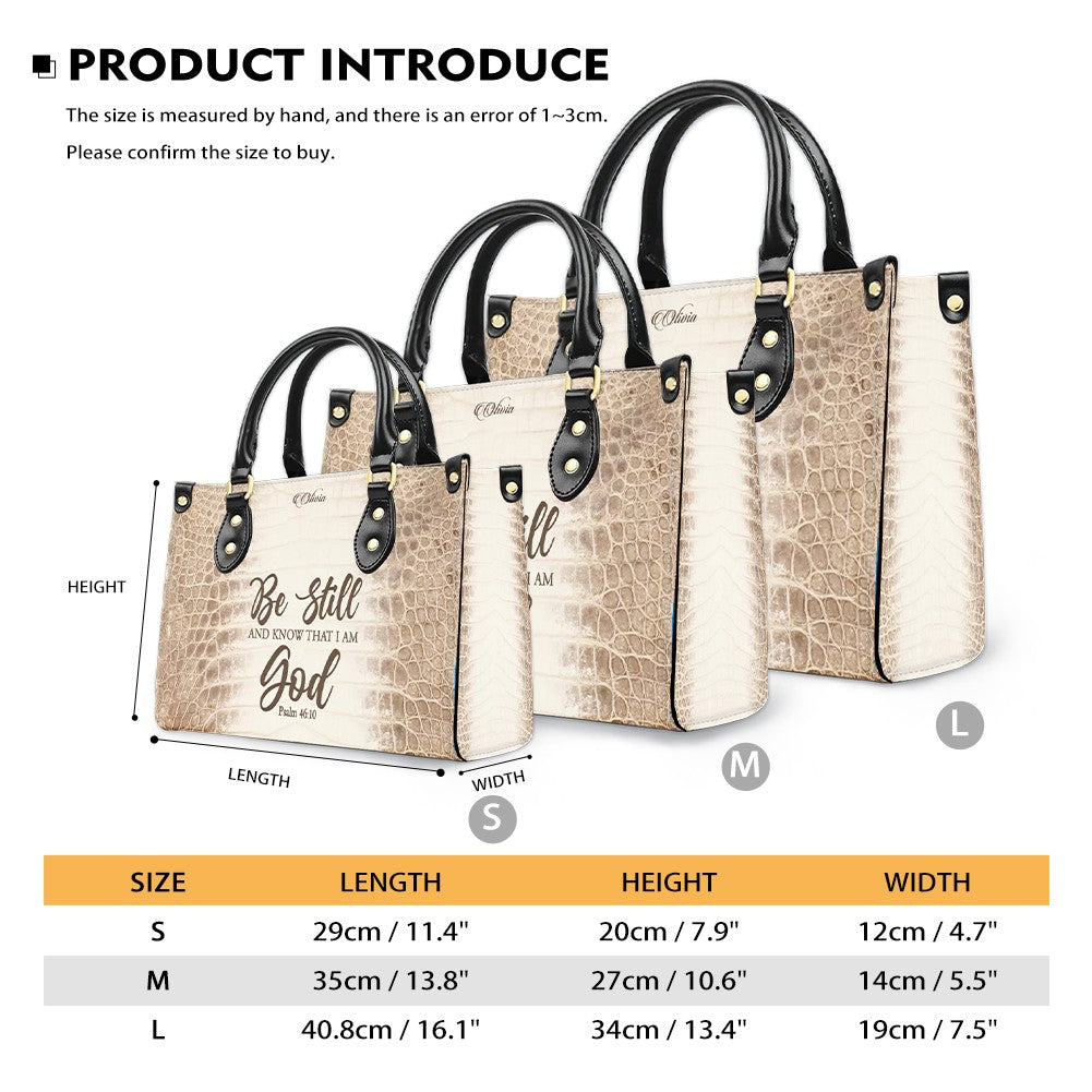 Personalized Christian Leather Handbag by CHRISTIANARTBAG – Custom Bible Verse Albino Alligator Purse, Faith-Inspired Luxury Gift for Women