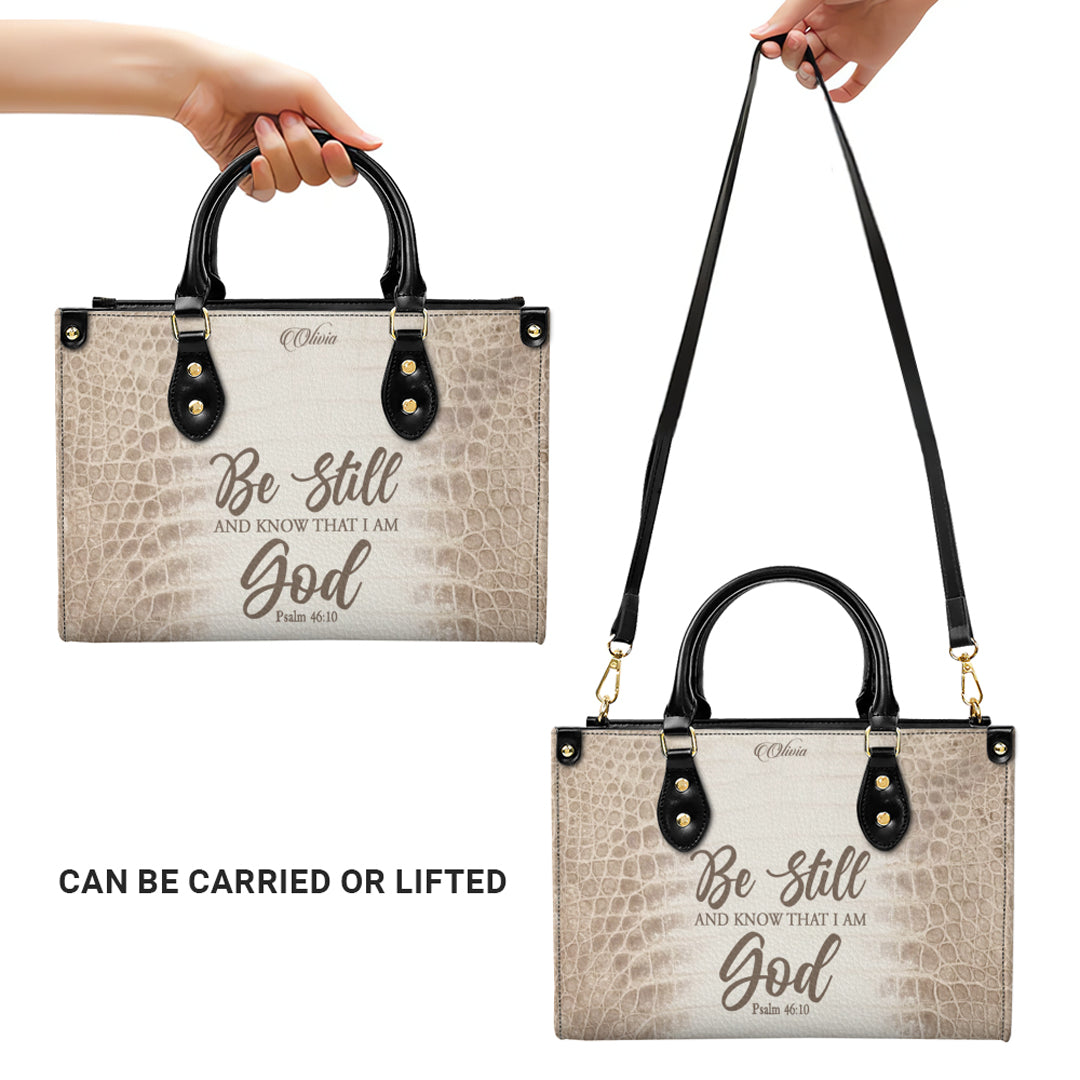 Personalized Christian Leather Handbag by CHRISTIANARTBAG – Custom Bible Verse Albino Alligator Purse, Faith-Inspired Luxury Gift for Women