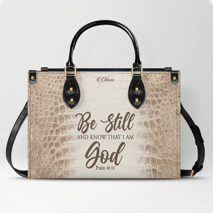 Personalized Christian Leather Handbag by CHRISTIANARTBAG – Custom Bible Verse Albino Alligator Purse, Faith-Inspired Luxury Gift for Women