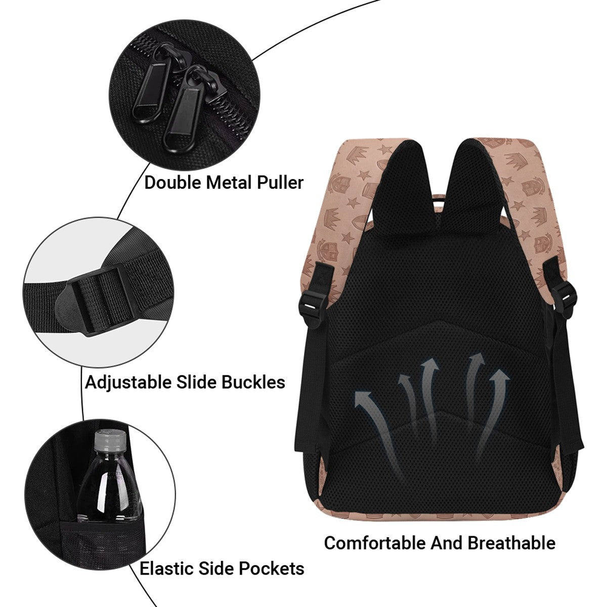 Custom Name & Bible Verse Christian Backpack for Black Girls, Personalized African American Queen School Bag - CHRISTIANARTBAG 01080826