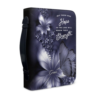 Custom Name Bible Cover - "I Can Do All Things" Butterfly Design - Premium Christian Art Bag for Her