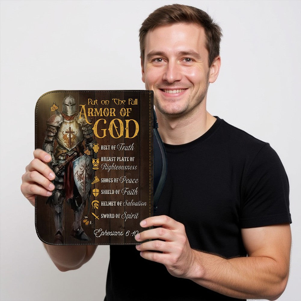 Personalized Armor of God Bible Cover with Name – Christian Leather Bible Case | CHRISTIANARTBAG CAB01122925