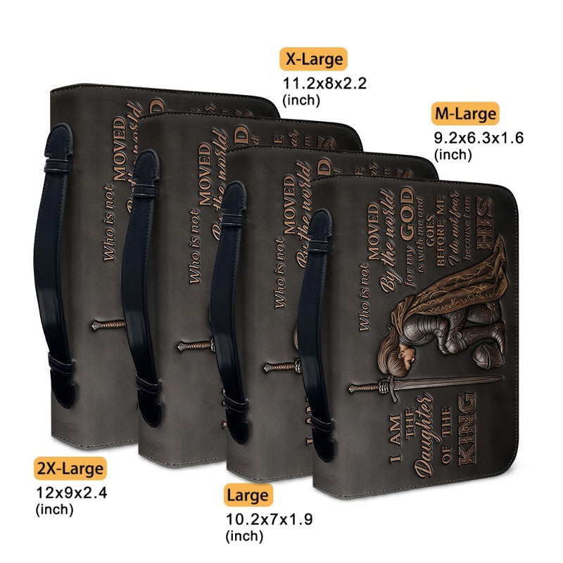 Personalized Bible Cover - "I Am The Daughter Of The King" Custom Name & Skintone Leather Carrying Bag with Strap - CHRISTIANARTBAG 01100226