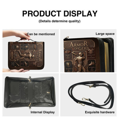 Customized Bible Cover for Men: Personalized Name & Sport Armor of God Design | CHRISTIANARTBAG Bible Case with Strap CAB01070326