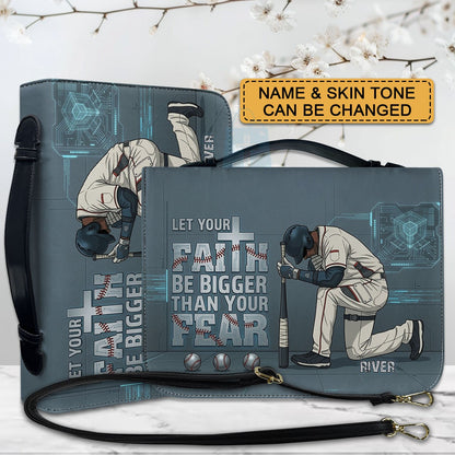 Personalized Baseball Player Bible Cover - Custom Name & Faith Design by CHRISTIANARTBAG CAB01061726