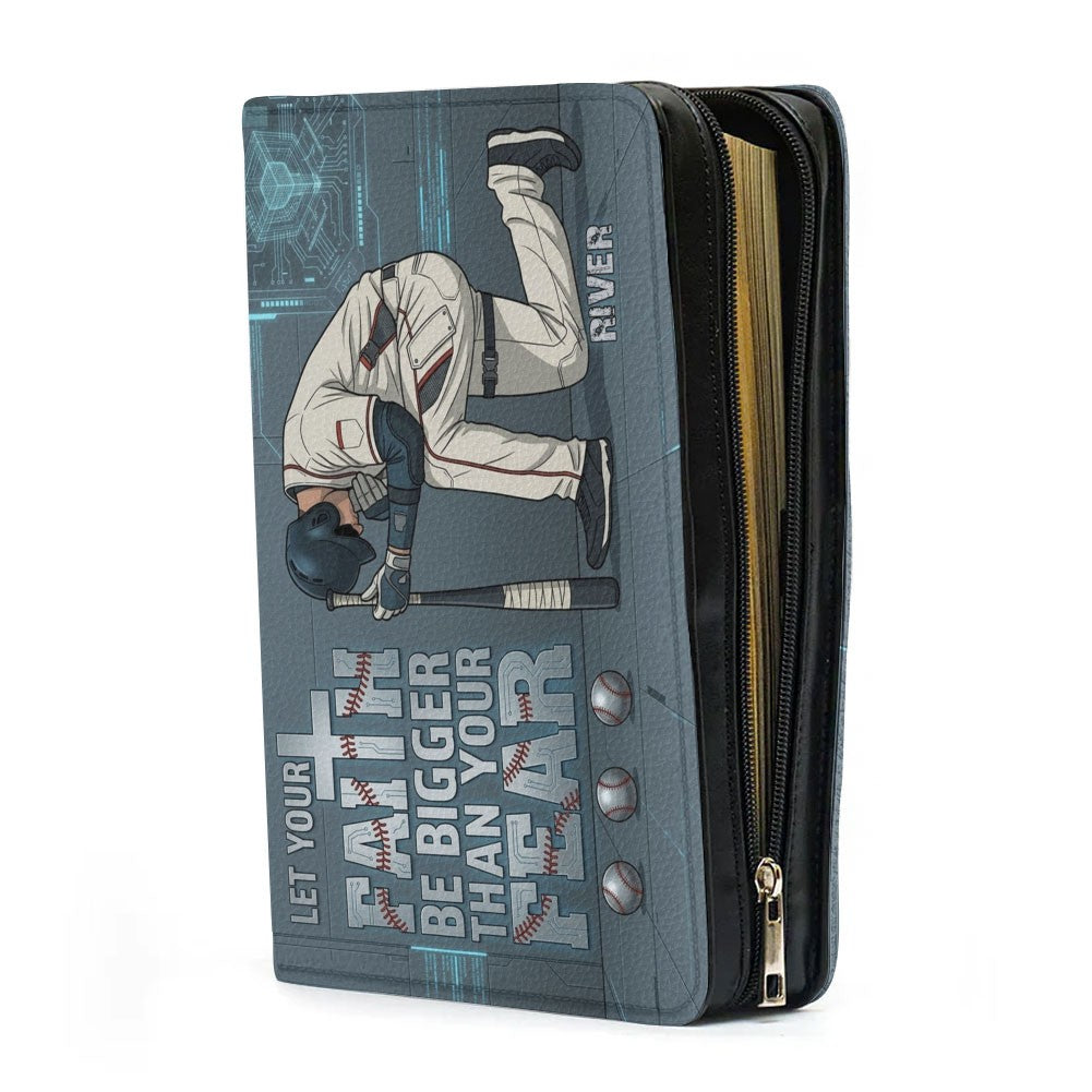 Personalized Baseball Player Bible Cover - Custom Name & Faith Design by CHRISTIANARTBAG CAB01061726
