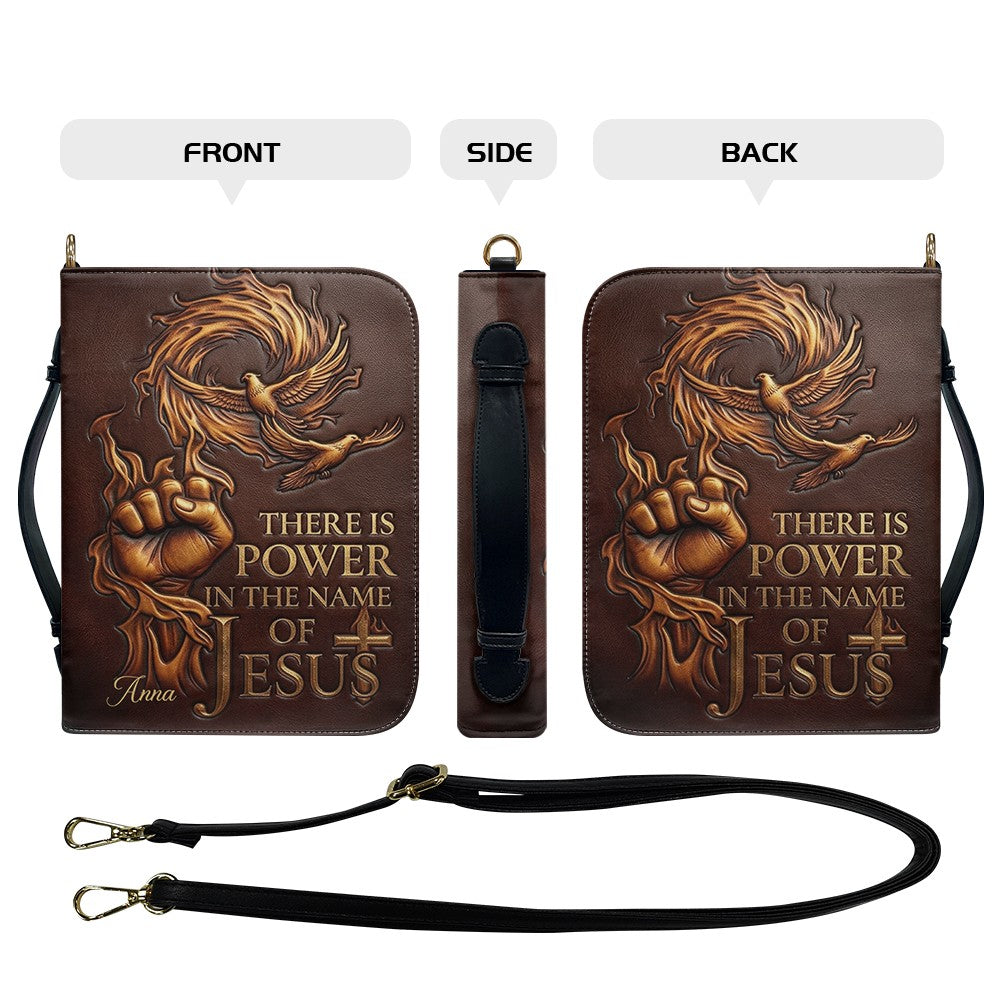 Personalized Bible Cover with Name - There Is Power In The Name Of Jesus Leather Bible Bag - CHRISTIANARTBAG CAb02100626