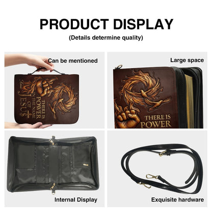 Personalized Bible Cover with Name - There Is Power In The Name Of Jesus Leather Bible Bag - CHRISTIANARTBAG CAb02100626