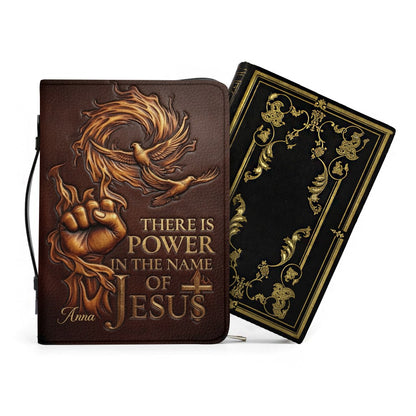 Personalized Bible Cover with Name - There Is Power In The Name Of Jesus Leather Bible Bag - CHRISTIANARTBAG CAb02100626