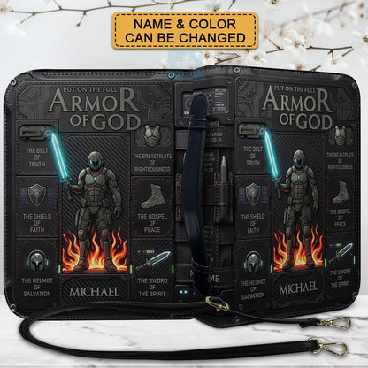 Personalized Armor of God Bible Cover for Men | Custom Leather Bible Case by CHRISTIANARTBAG CAB01062726