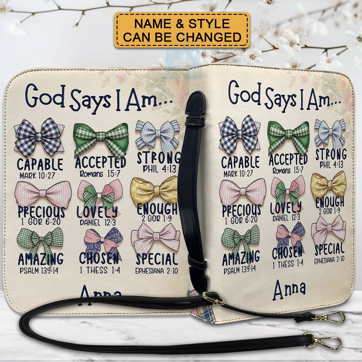 Personalized God Says I Am Kids Bible Cover | Custom Name Boy Bible Case, Premium Vegan Leather, Construction Truck Christian Gift CAB0171726