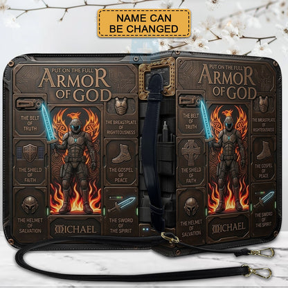 Armor of God Personalized Bible Cover for Men | CHRISTIANARTBAG Custom Leather Bible Case CAB02070226