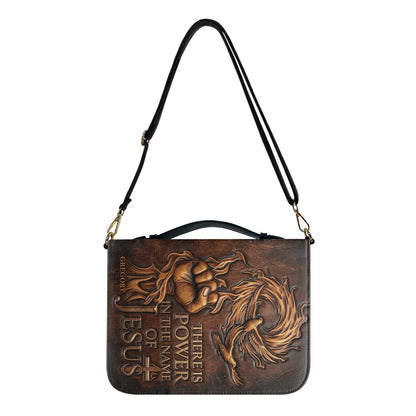 Personalized Bible Cover with Name - There Is Power In The Name Of Jesus Leather Bible Bag - CHRISTIANARTBAG CAb01100826