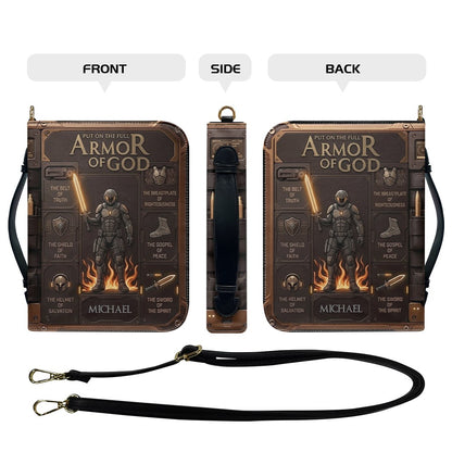 Personalized Armor of God Bible Cover for Men | Custom Leather Bible Case by CHRISTIANARTBAG CAB01062726