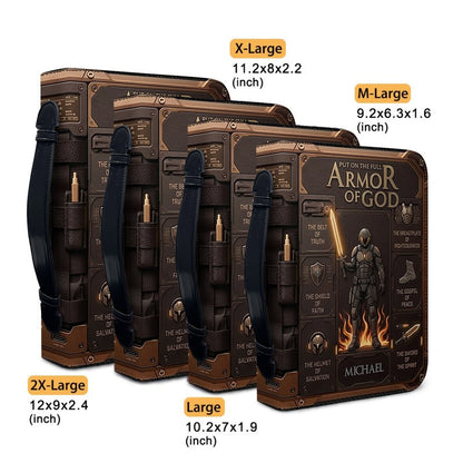 Personalized Armor of God Bible Cover for Men | Custom Leather Bible Case by CHRISTIANARTBAG CAB01062726