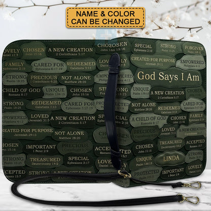 Personalized Bible Cover - God Says I Am Custom Leather Case | CHRISTIANARTBAG 01080426