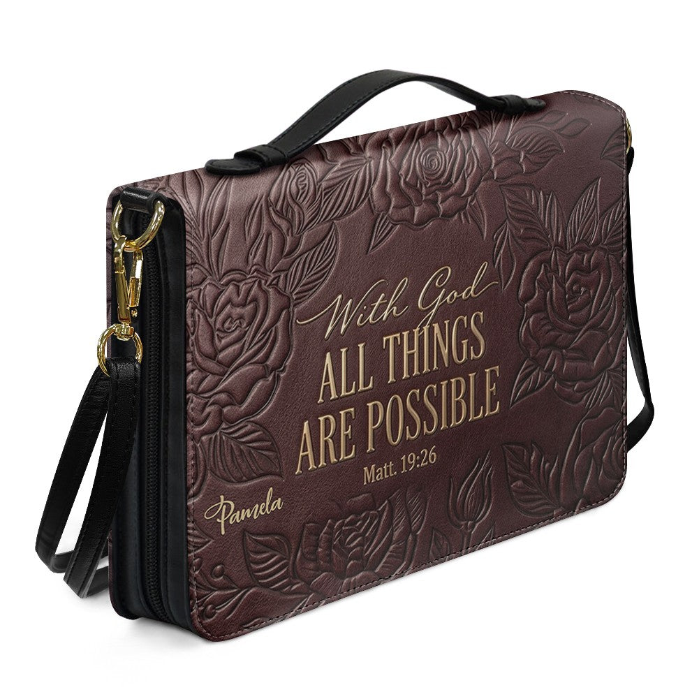 Personalized Bible Cover Case with Handle & Custom Name | CHRISTIANARTBAG 01080226