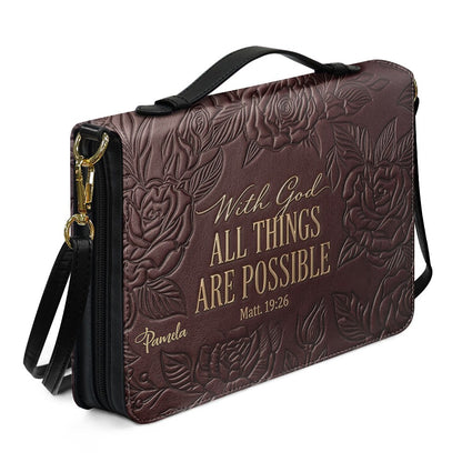 Personalized Bible Cover Case with Handle & Custom Name | CHRISTIANARTBAG 01080226