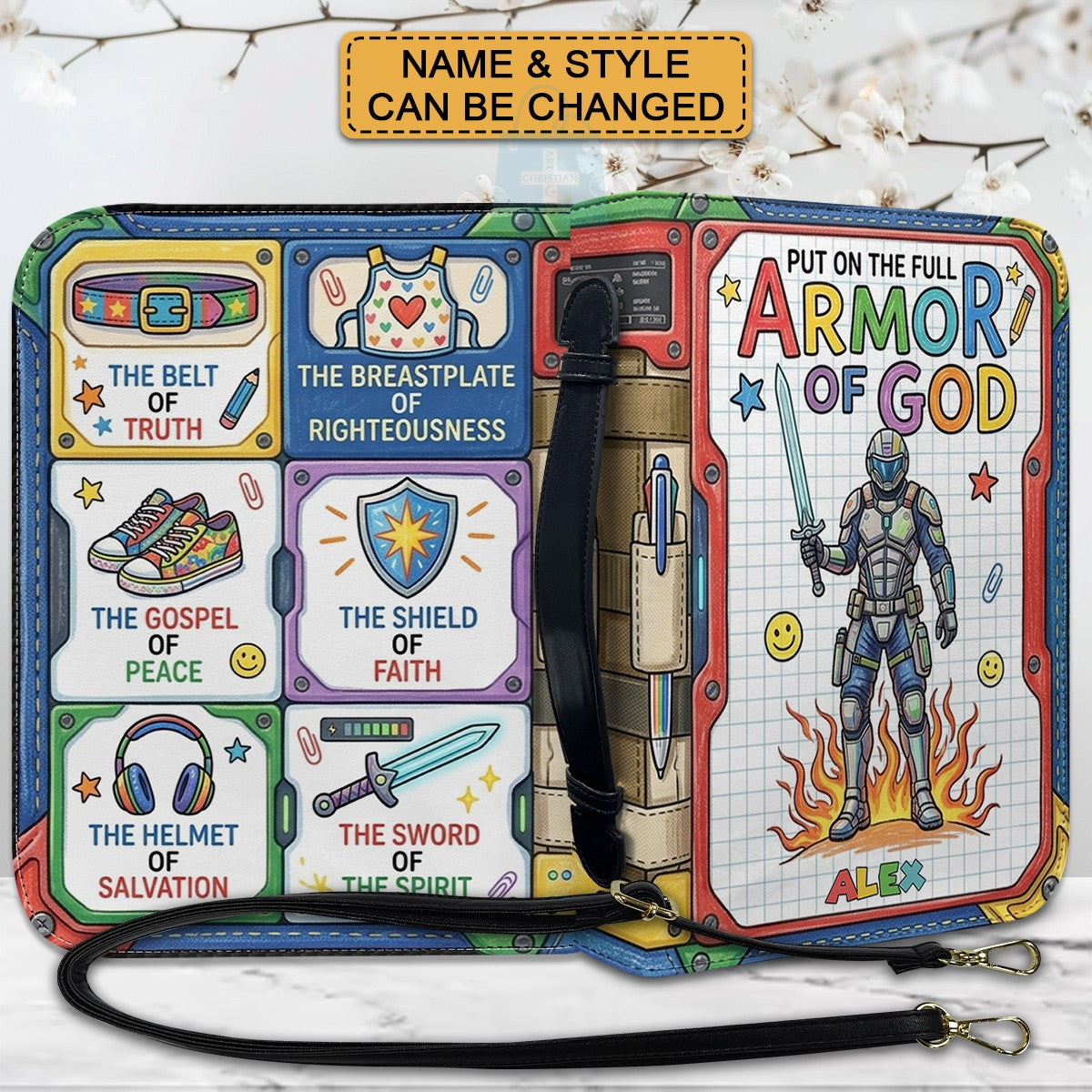 Customizable Armor of God Kids Bible Cover | Perfect First Communion, Confirmation Gift from CHRISTIANARTBAG CAB01071426