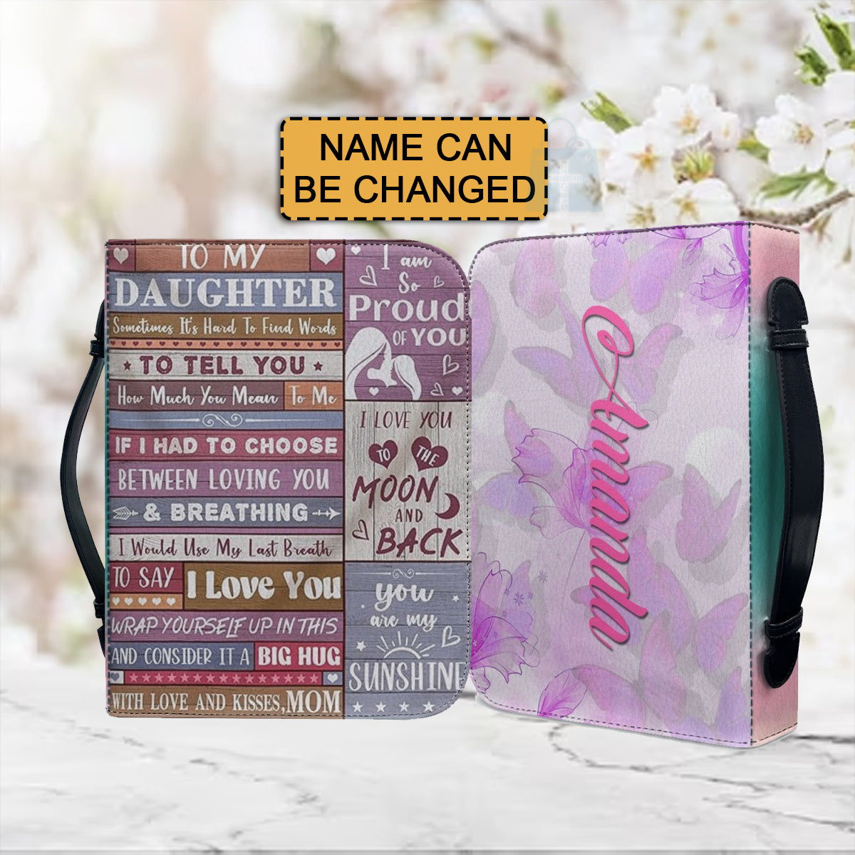 Christianartbag Bible Cover, To My Daughter From Mom Bible Cover, Personalized Bible Cover, Art Design Bible Cover, Christian Gifts, CAB08071223. - Christian Art Bag