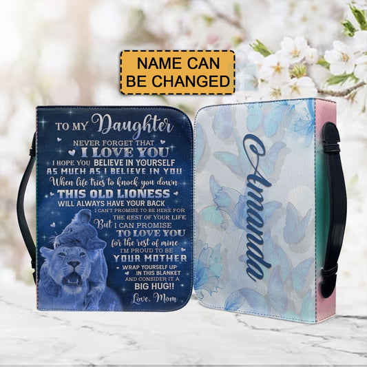 Christianartbag Bible Cover, To My Daughter From Mom Bible Cover, Personalized Bible Cover, Art Design Bible Cover, Christian Gifts, CAB10071223. - Christian Art Bag