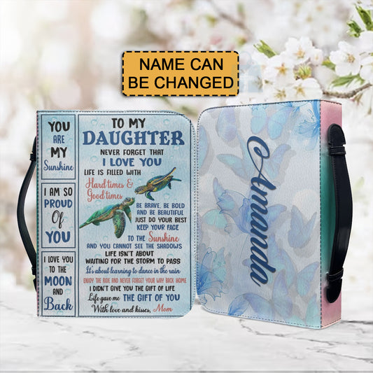 Christianartbag Bible Cover, To My Daughter From Mom Bible Cover, Personalized Bible Cover, Art Design Bible Cover, Christian Gifts, CAB11071223. - Christian Art Bag