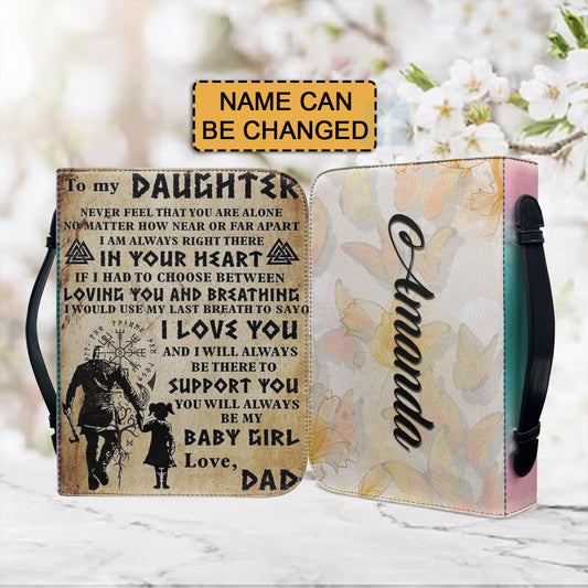 Christianartbag Bible Cover, To My Daughter From Dad Bible Cover, Personalized Bible Cover, Art Design Bible Cover, Christian Gifts, CAB15071223. - Christian Art Bag