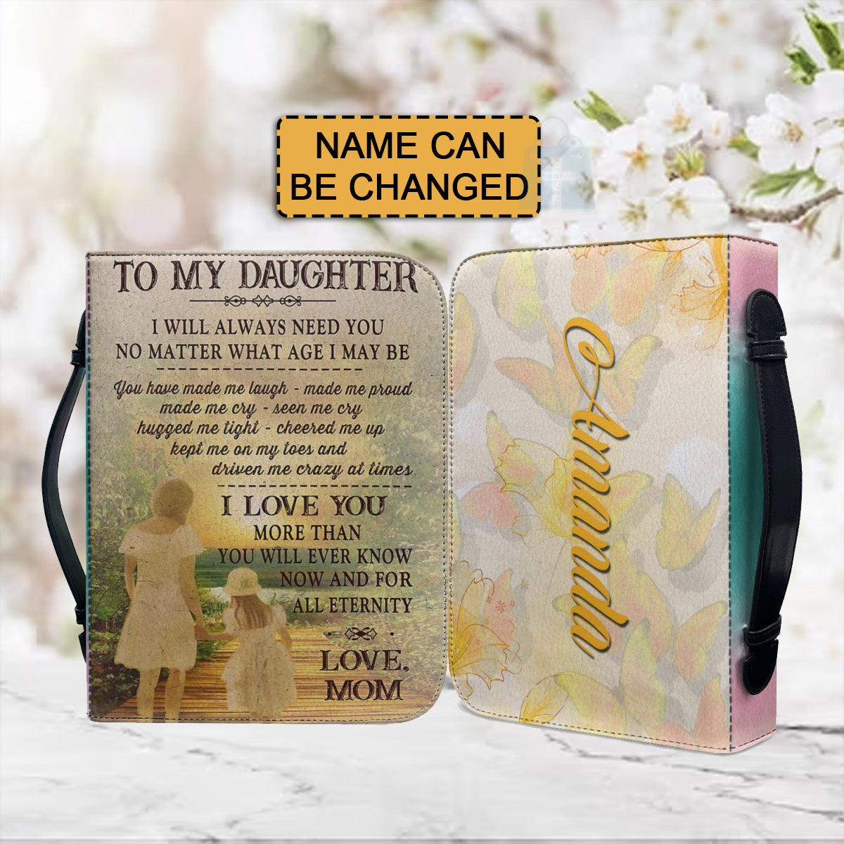 Christianartbag Bible Cover, To My Daughter From Mom Bible Cover, Personalized Bible Cover, Art Design Bible Cover, Christian Gifts, CAB21071223. - Christian Art Bag