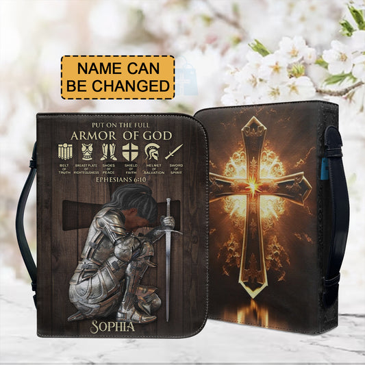 Christianartbag Bible Cover, Put On The Full Armor Of God Bible Cover, Personalized Bible Cover, Warrior Women Bible Cover, Gifts For Women, Christmas Gift, CABBBCV09021123. - Christian Art Bag