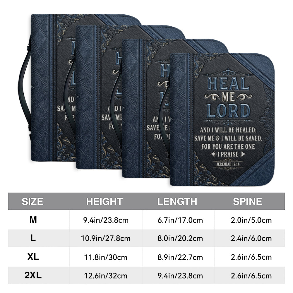 Personalized Bible Cover for Men, Custom Name Jeremiah 17:14 Leather Case - CHRISTIANARTBAG