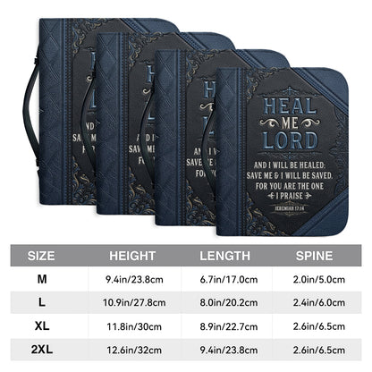 Personalized Bible Cover for Men, Custom Name Jeremiah 17:14 Leather Case - CHRISTIANARTBAG