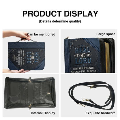 Personalized Bible Cover for Men, Custom Name Jeremiah 17:14 Leather Case - CHRISTIANARTBAG