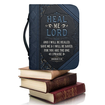 Personalized Bible Cover for Men, Custom Name Jeremiah 17:14 Leather Case - CHRISTIANARTBAG