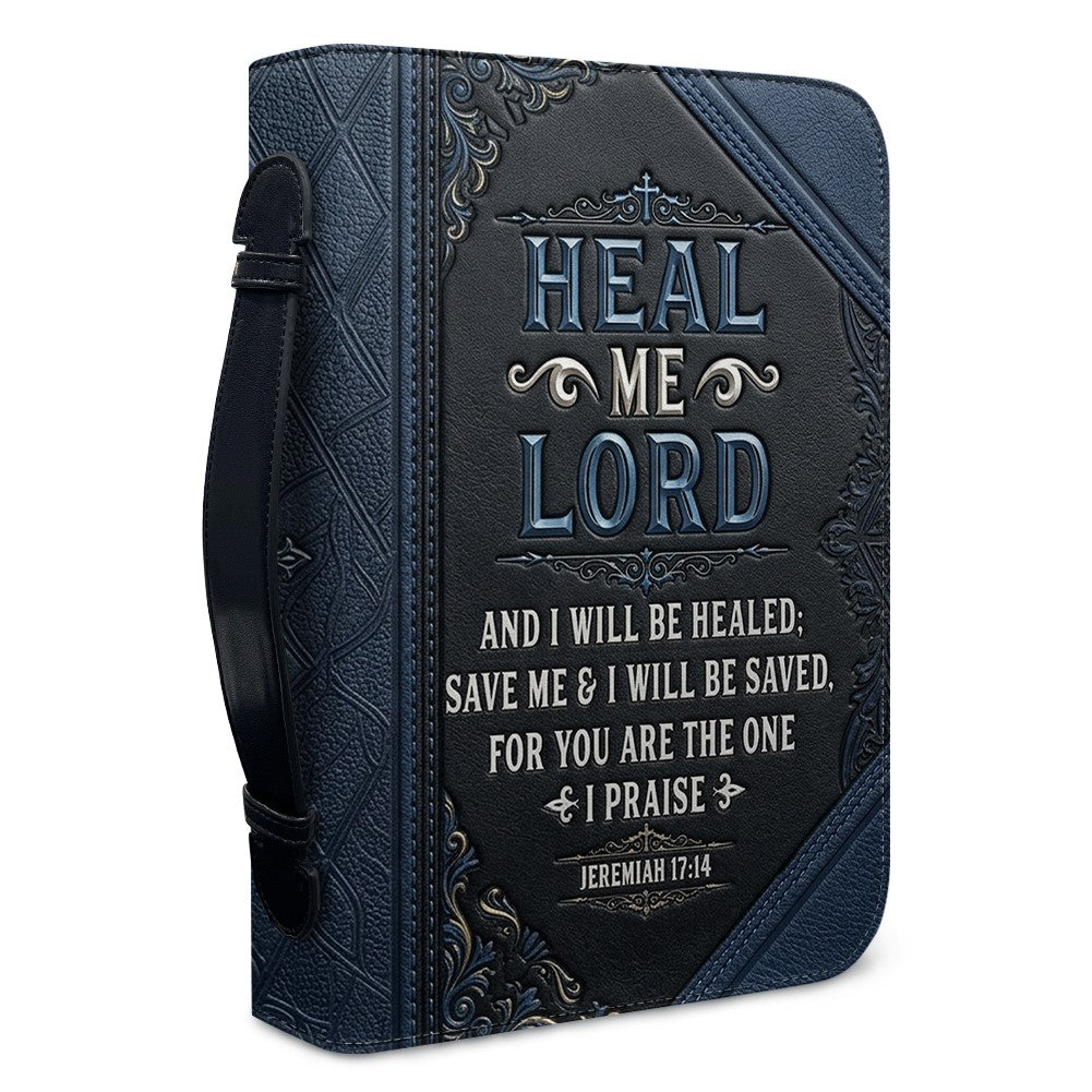 Personalized Bible Cover for Men, Custom Name Jeremiah 17:14 Leather Case - CHRISTIANARTBAG