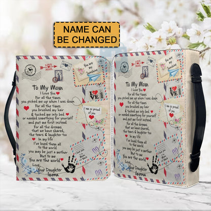 Christianartbag Bible Cover, To My Mom I Love You Bible Cover, Personalized Bible Cover, Mom Bible Cover, Mother Days Gifts, CAB03201223. - Christian Art Bag