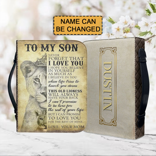 Christianartbag Bible Cover, To My Son From Mom Bible Cover, Personalized Bible Cover, Art Design Bible Cover, Christian Gifts, CAB02061223. - Christian Art Bag