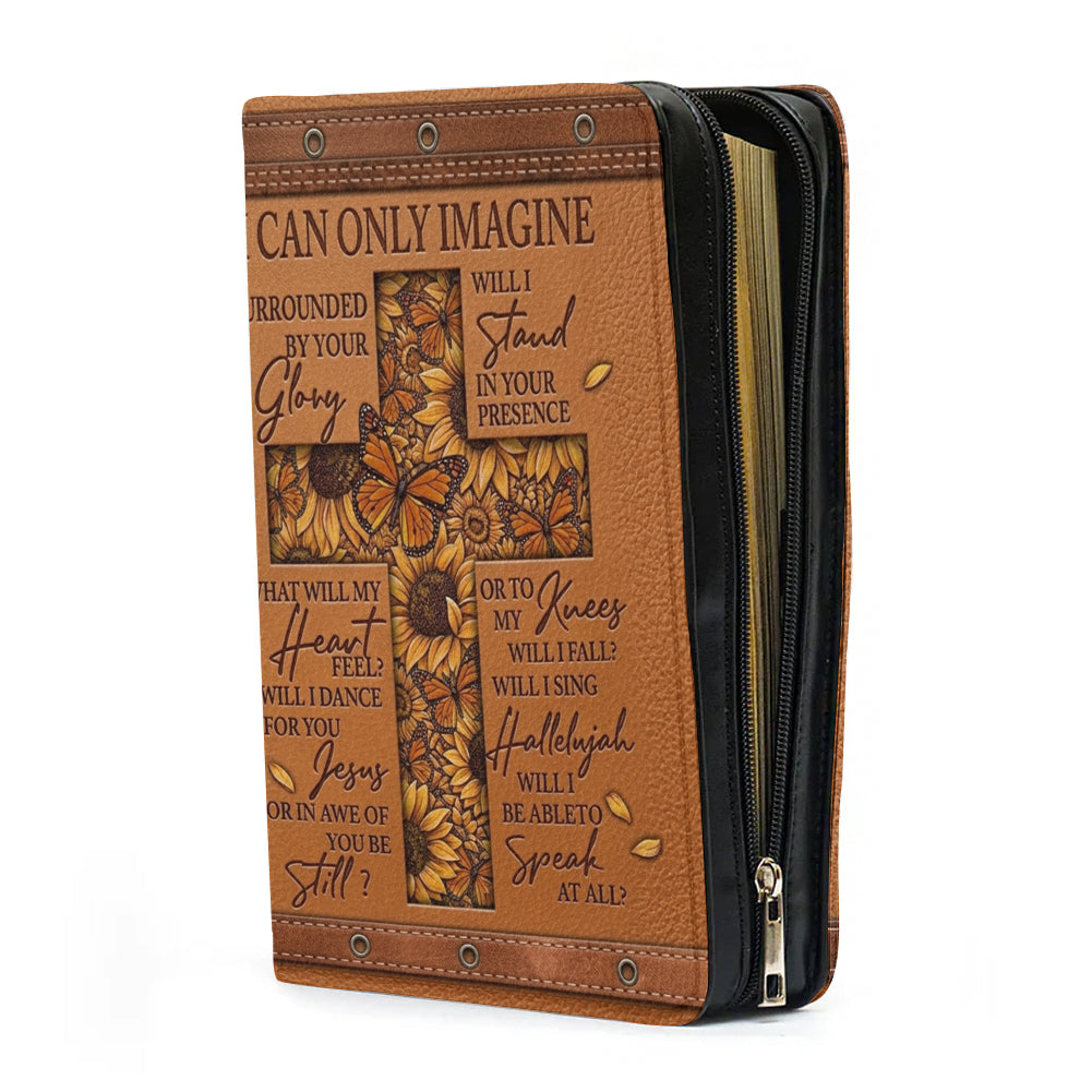 Christianart Bible Cover - I Can Only Imagine Cross Butterfly sunflower - Personalized Gifts for Pastor - Gifts For Women - CABBBCV20060324.