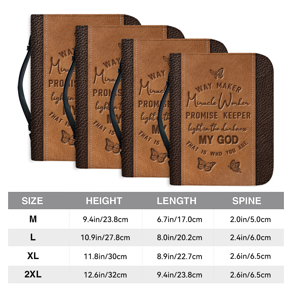 Personalized Leather Bible Cover with Name - Way Maker Butterfly Bible Bag - CHRISTIANARTBAG