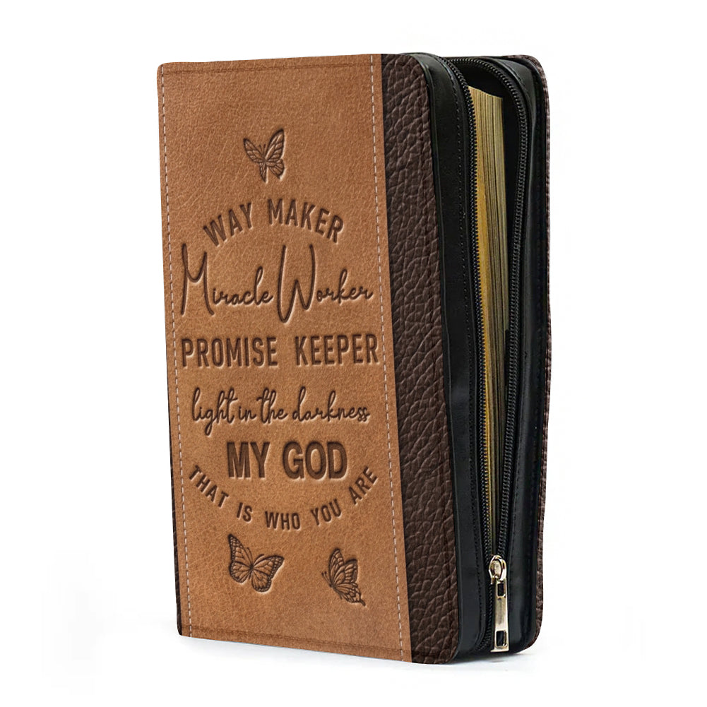 Personalized Leather Bible Cover with Name - Way Maker Butterfly Bible Bag - CHRISTIANARTBAG
