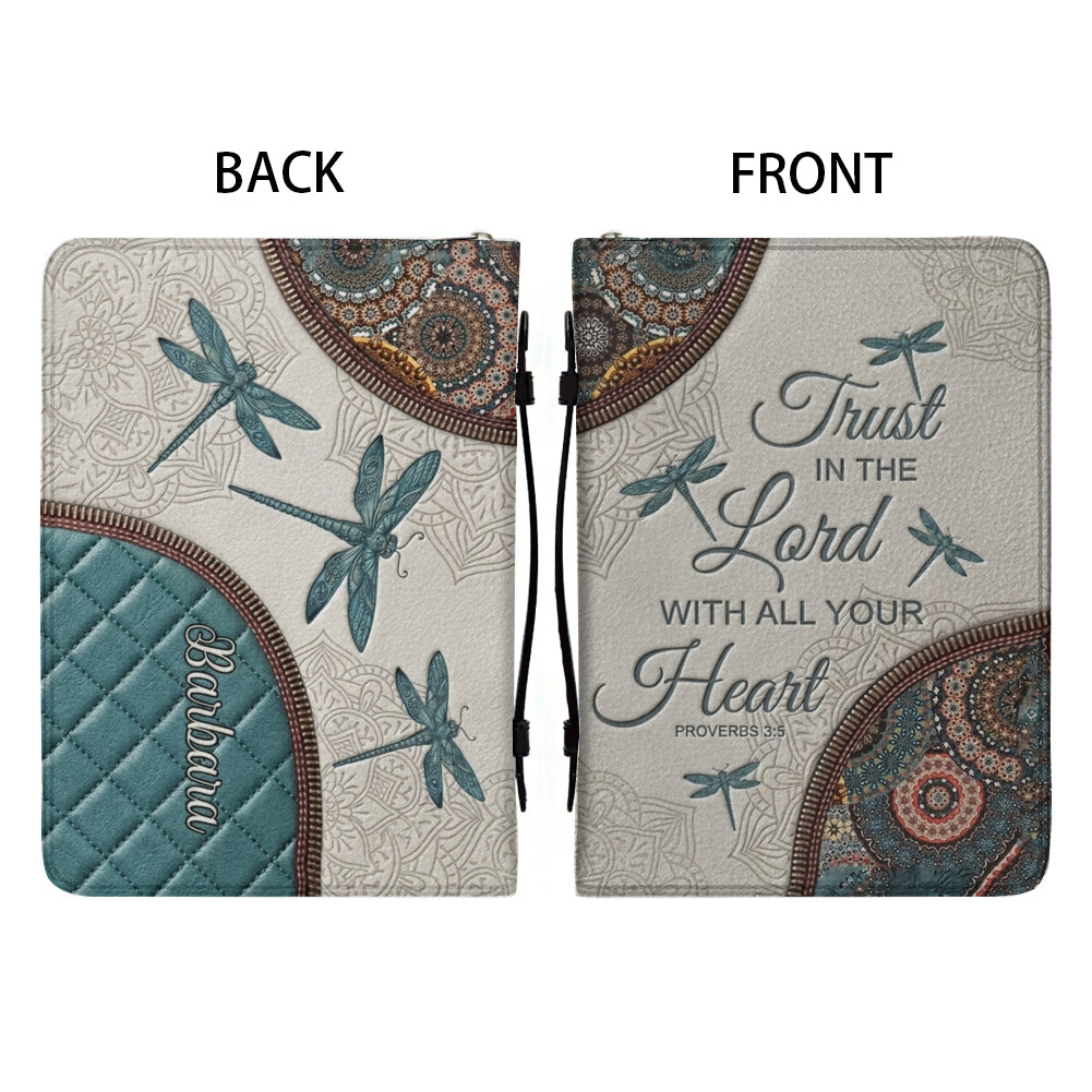 Christianart Bible Cover - Elegant Dragonfly Bible Cover with Inspirational Verse - CABBBCV24060324.