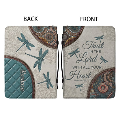 Christianart Bible Cover - Elegant Dragonfly Bible Cover with Inspirational Verse - CABBBCV24060324.