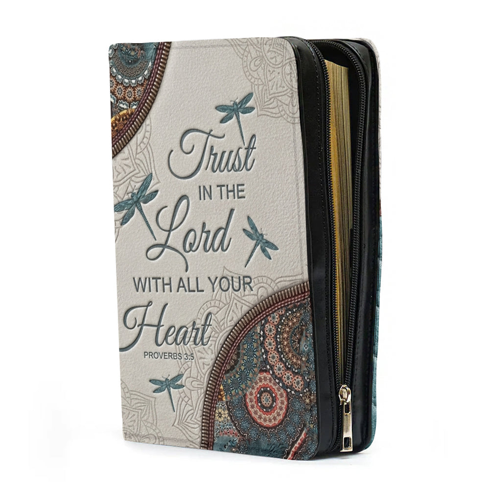 Christianart Bible Cover - Elegant Dragonfly Bible Cover with Inspirational Verse - CABBBCV24060324.
