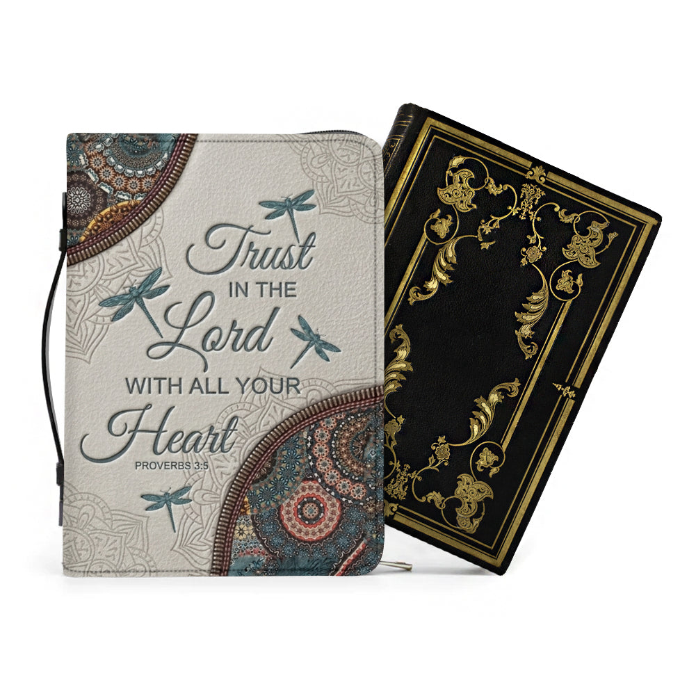 Christianart Bible Cover - Elegant Dragonfly Bible Cover with Inspirational Verse - CABBBCV24060324.