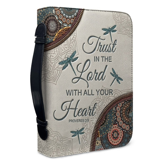 Christianart Bible Cover - Elegant Dragonfly Bible Cover with Inspirational Verse - CABBBCV24060324.