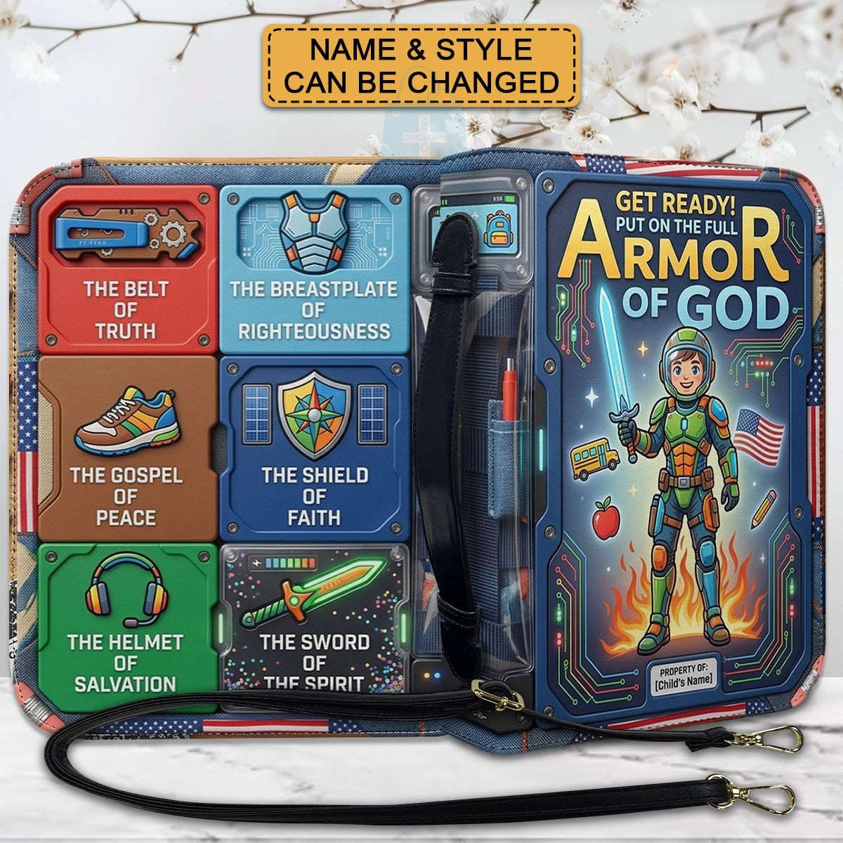 Customizable Armor of God Kids Bible Cover | Perfect First Communion, Confirmation Gift from CHRISTIANARTBAG CAB01071426