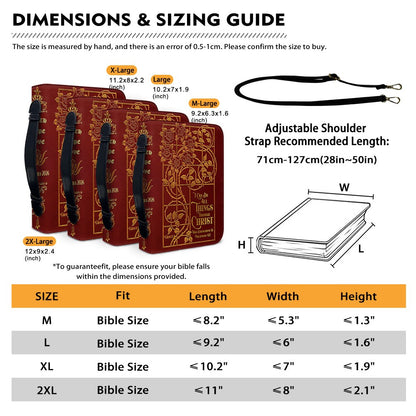 Personalized Bible Cover with Name – Christian Floral Leather Bible Case, Philippians 4:13 | CHRISTIANARTBAG CAB013126